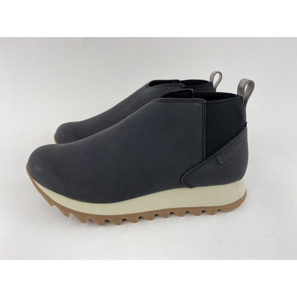 Merrell Alpine Chelsea Woman's Boots Black White Boot Slip On Faux Leather - Picture 10 of 12